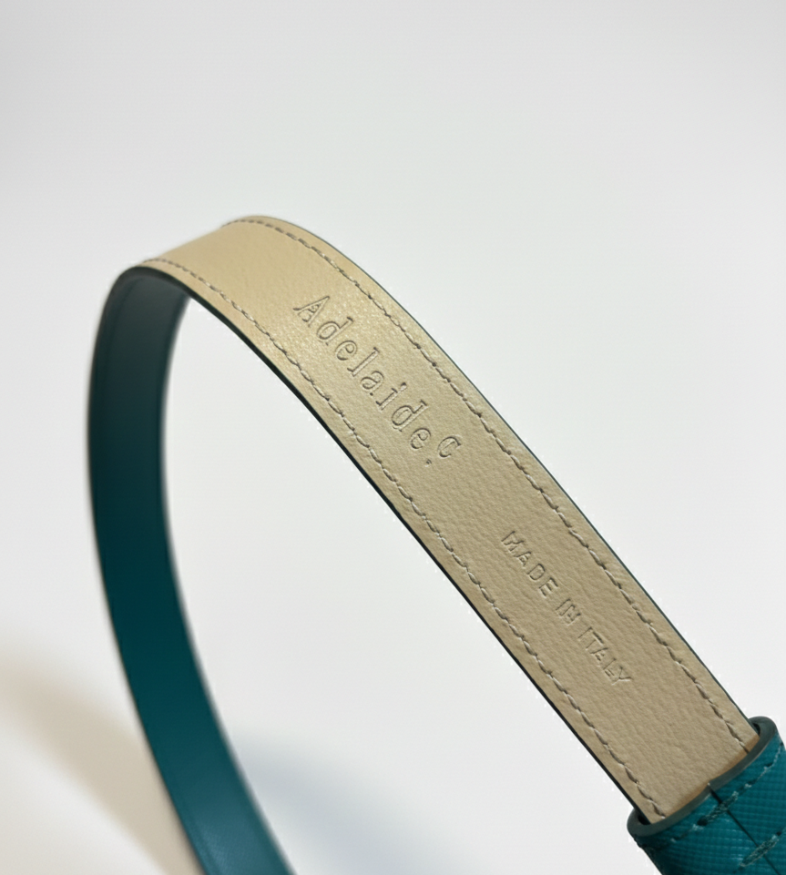 Cintura Nexus Saffiano Verde Pavone