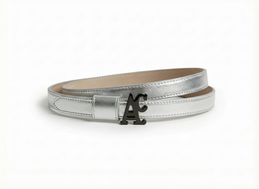 Cintura Argento AC. Nero Double Face