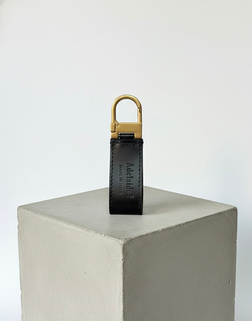 Portachiavi Hook Nero con molla oro opaco