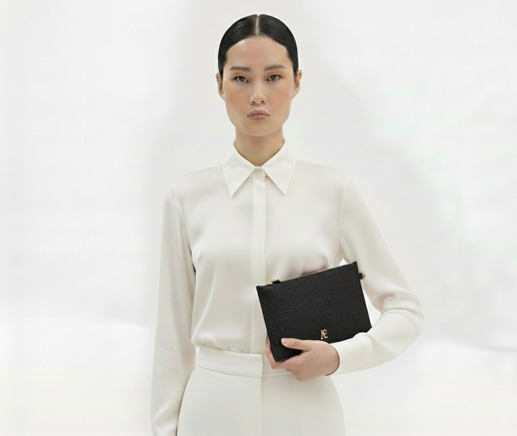 Busta pochette Nox Special black porta documenti in pelle