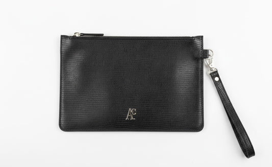 Busta pochette Nox Silver snake porta documenti in pelle