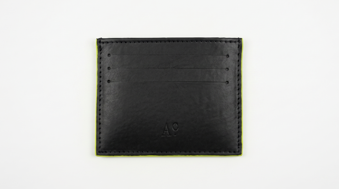 Porta carte Slot pelle Nero & Fluo