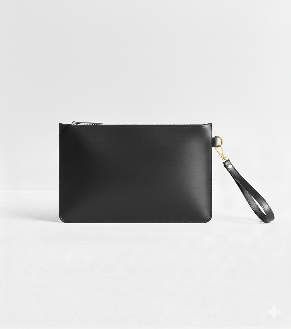 Busta pochette Nox Black Oro porta documenti in pelle
