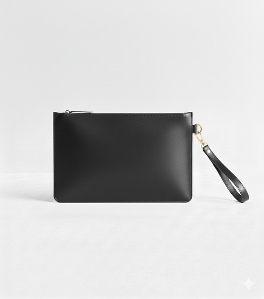 Busta pochette Nox Black Oro porta documenti in pelle