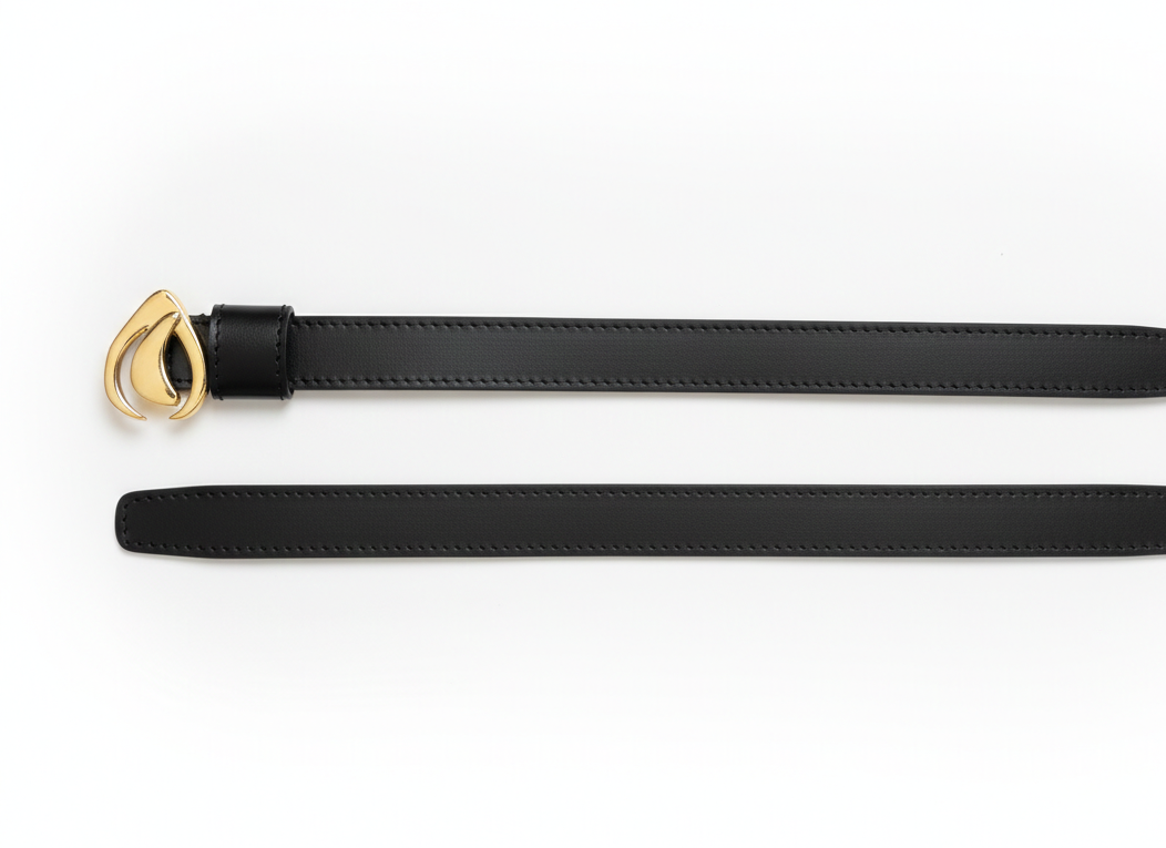 Cintura Nera Goccia Oro Double Face