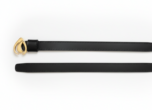 Cintura Nera Goccia Oro Double Face