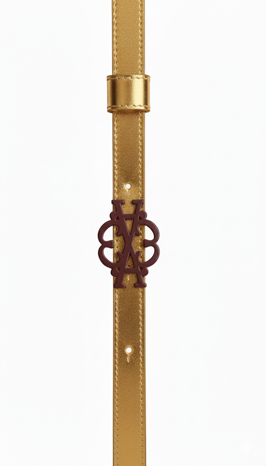 Cintura Nexus Gold Bordeaux Double Face
