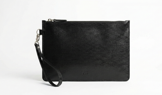 Busta pochette Nox Silver snake porta documenti in pelle