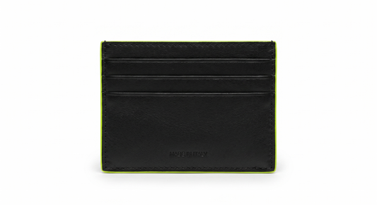 Porta carte Slot pelle Nero & Fluo