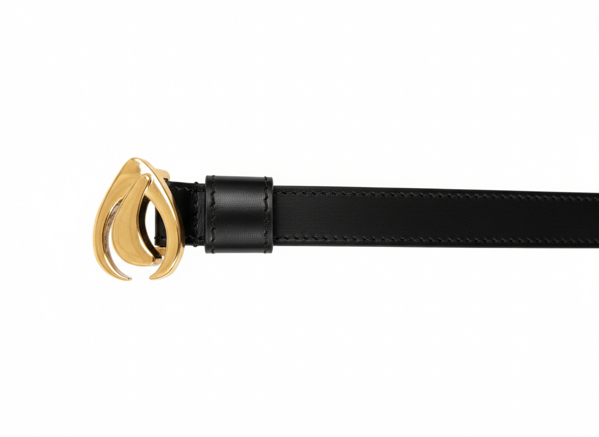Cintura Nera Goccia Oro Double Face