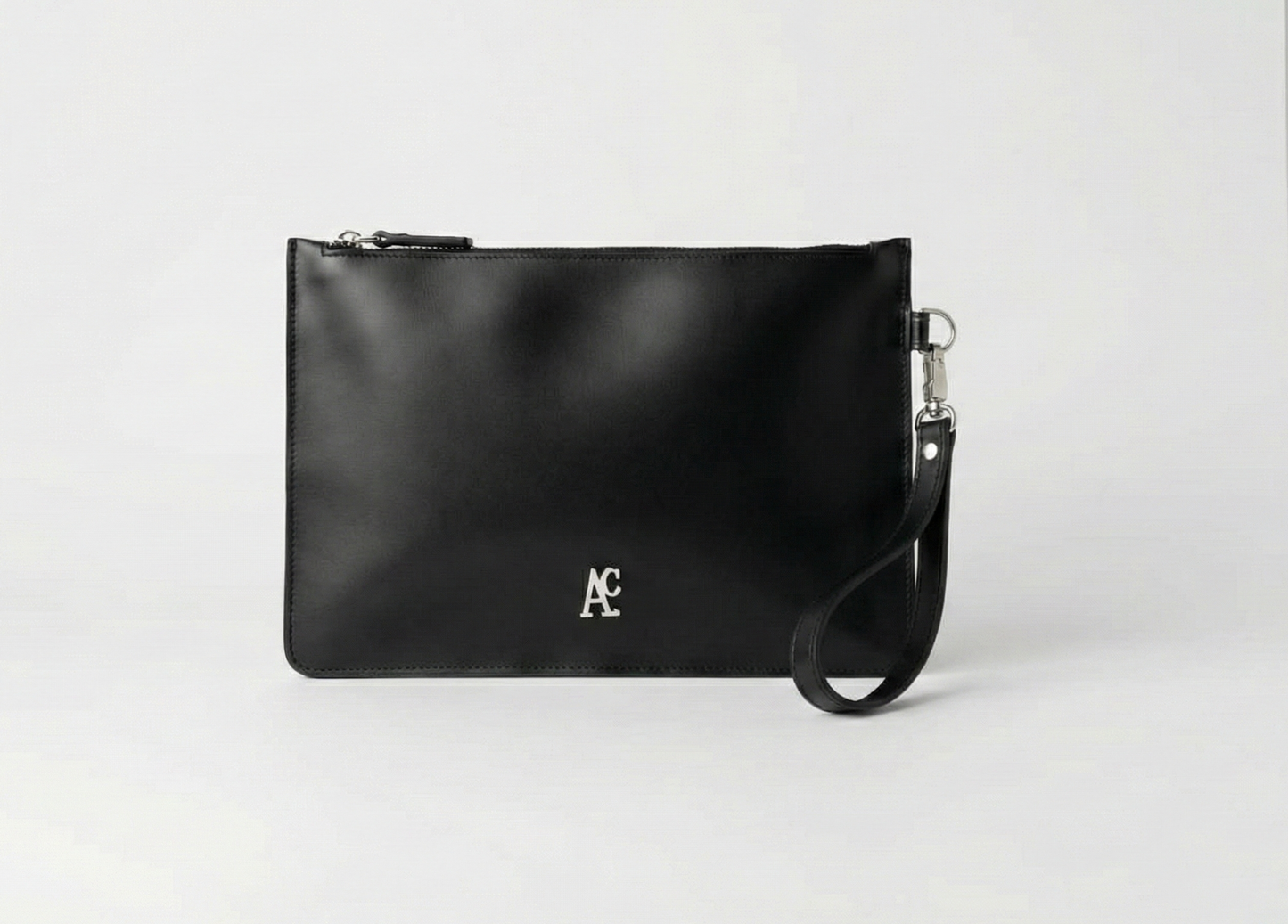 Busta pochette Nox Black Silver porta documenti in pelle