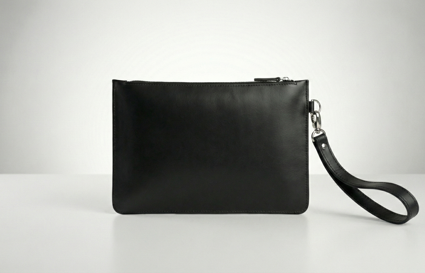 Busta pochette Nox Black Silver porta documenti in pelle