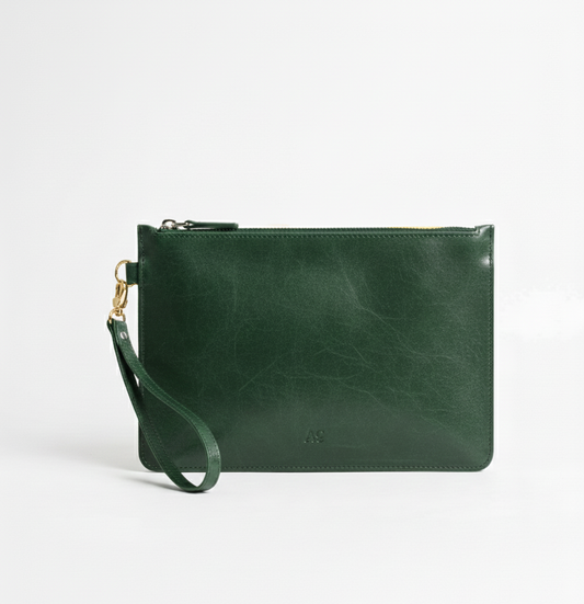 Busta pochette Nox Verde porta documenti in pelle