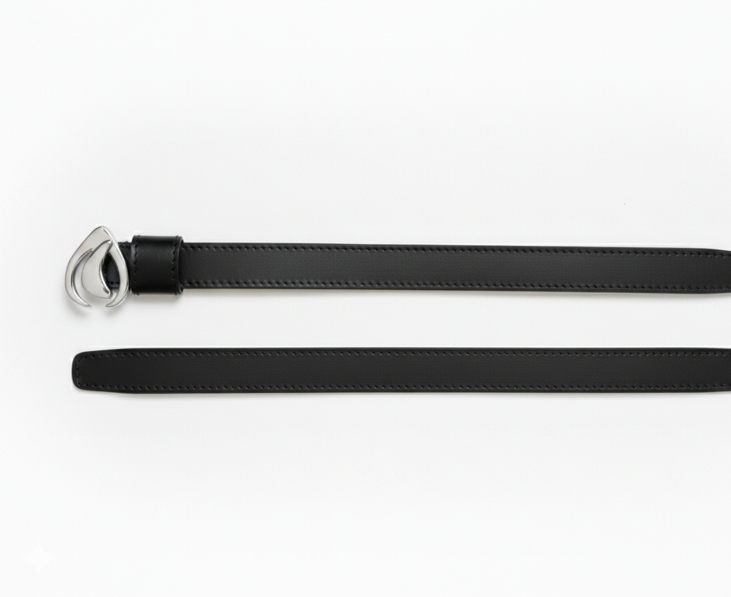 Cintura Goccia Nera Argento Double Face