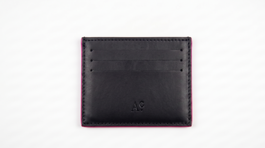 Porta carte Slot Liscio Nero & Magenta