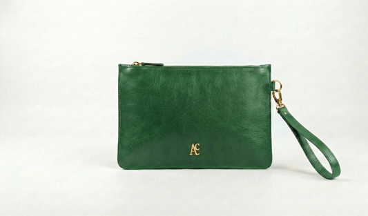 Busta pochette Nox Verde porta documenti in pelle