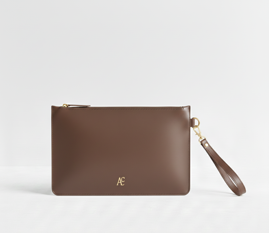 Busta pochette Nox Moka porta documenti in pelle