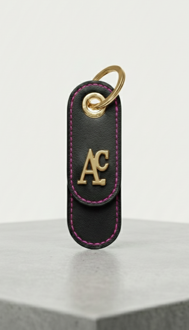 Portachiavi Loop AC Nero Fucsia Gold