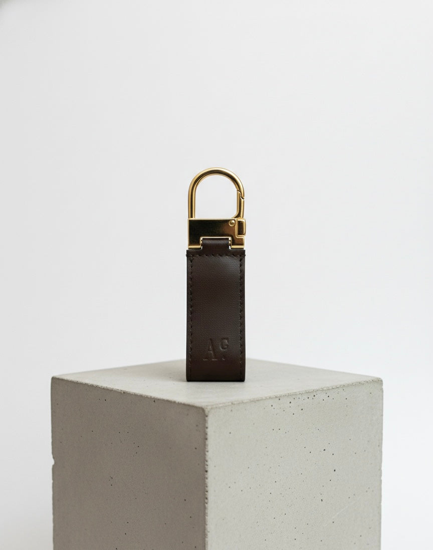 Portachiavi Hook Cioccolato con molla oro