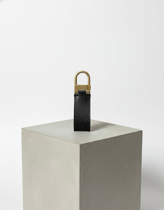 Portachiavi Hook Nero con molla oro opaco