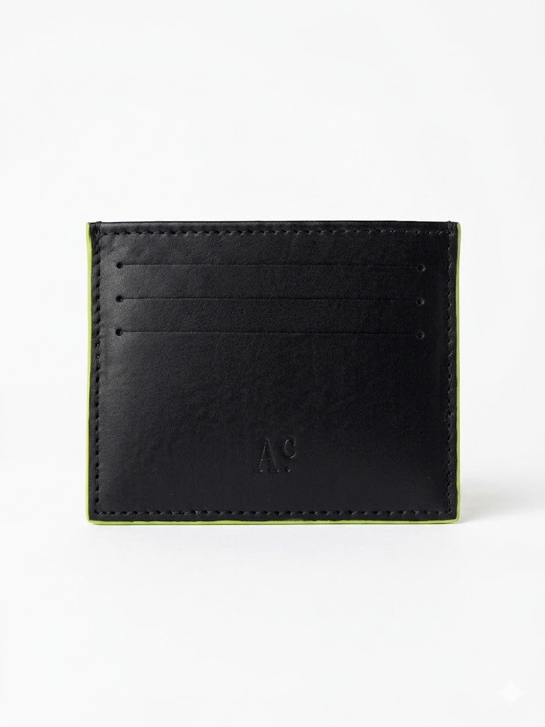 Porta carte Slot pelle Nero & Fluo